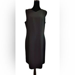Karen Scott Black Sleeveless Sheath Midi Dress Size 10 LBD Career Wear